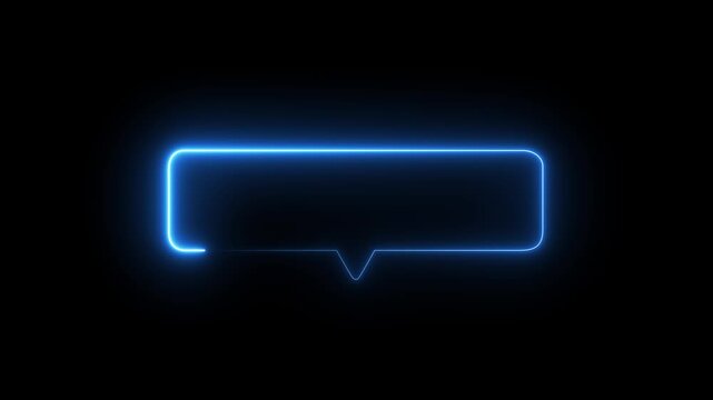 Neon text message pink color icon glowing animation black background.4k motion graphics video animation