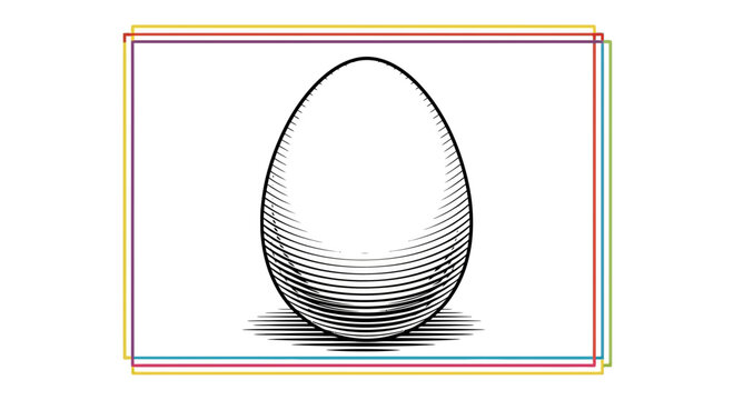 Vintage Egg Illustration: Hatching, New Beginnings, Raw Food, Farm Fresh, Easter Symbol