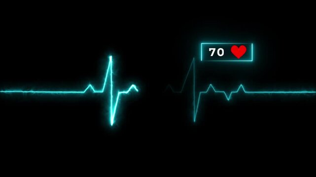 Glowing electrocardiogram heartbeat line on digital grid. Glowing electrocardiogram heartbeat line medical display. Glowing electrocardiogram heartbeat line monitoring.4k motion graphics video