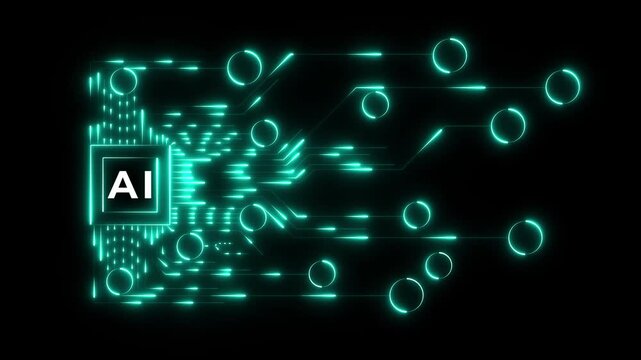 Ai tools or neon box. Agentic AI technology motion background. Multi agent AI systems, Automate daily Tasks.Smart AI efficiency, Automate repetitive work.4k video Motion Graphic Animation ..