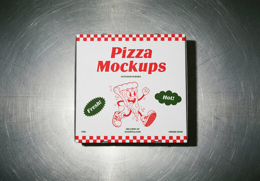 Lying Pizza Box PSD Mockup