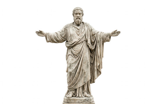 Stone Statue of Jesus Christ Isolated