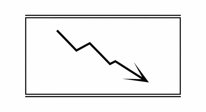 Downwards trend graph, financial crisis, stock market crash, economic recession, business decline