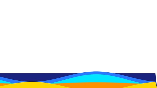 Modern Blue and Orange Abstract Liquid Pulse Wave Motion Graphic Lower Third on White Background