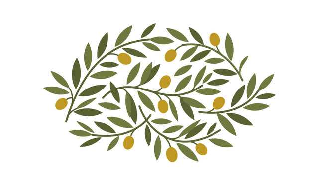 Olive Branch Wreath with Olives - Decorative Mediterranean Plant Design