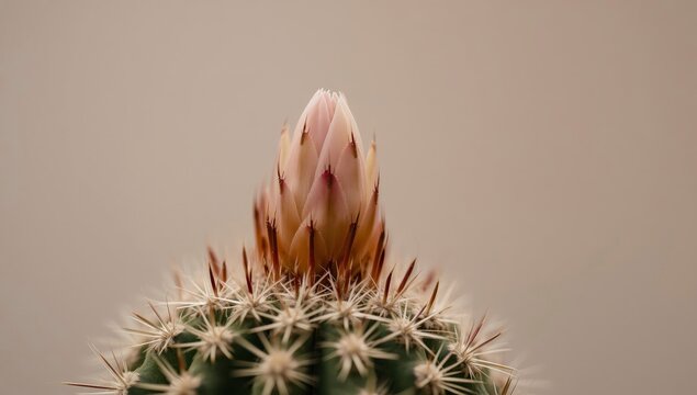 Macro en primer plano de flores de cactus y cardo con abeja en primavera y verano en huerta con flora espinosa
