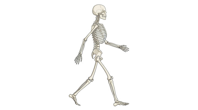 Human Skeleton Walking Animation Side View
