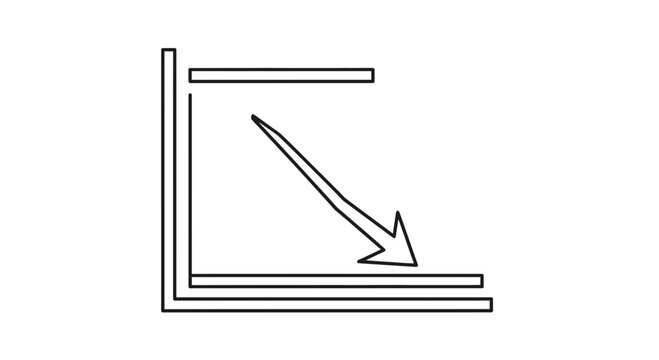 Arrow Downward Motion, Decline, Drop, Fall, Decrease, Negative Trend, Downward Path, Decline Concept