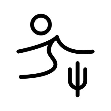 A person runs across a hot desert landscape with a cactus in sight