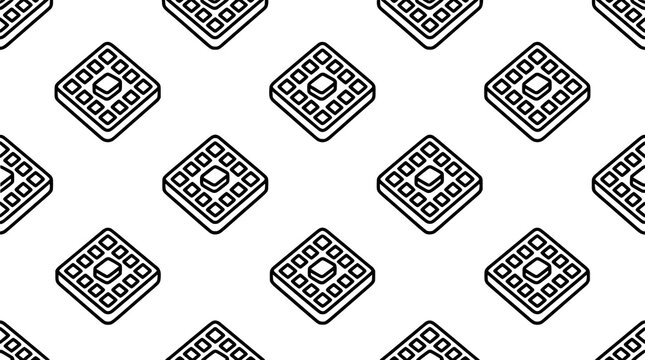 Seamless Waffle with Butter Pattern