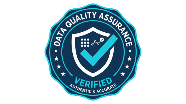Data Quality Assurance Verified Badge - Authentic and Accurate Certified Seal