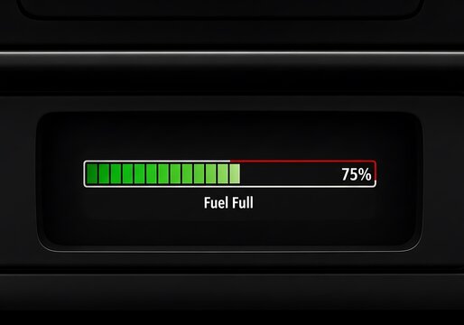 Fuel Full Indicator Gauge on Vehicle Dashboard