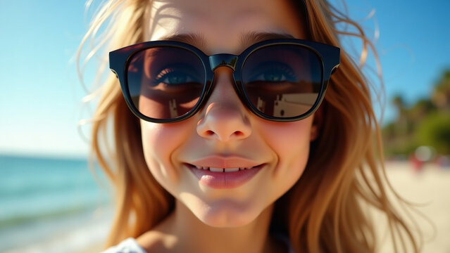 Design style concept nature iteration landscape photography Beautiful young model with sun glasses ar beautiful