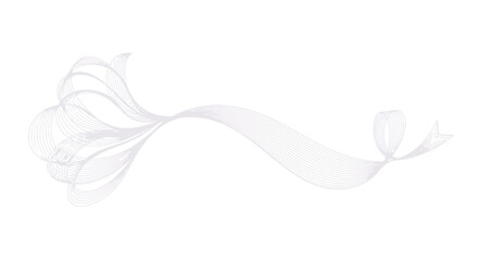 Fototapeta premium Elegant White Ribbon Swirl Abstract Flowing Fabric Wave Isolated on White Background