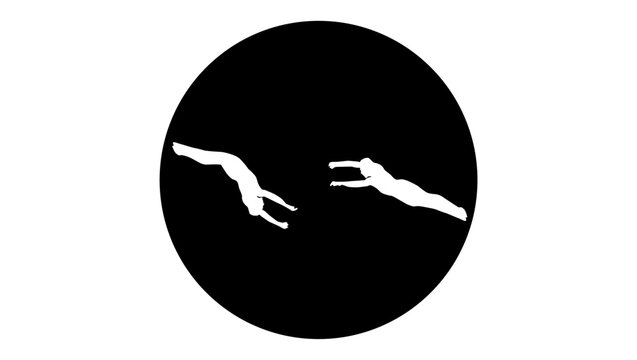 circus jumpers, trust symbol, black isolated vector silhouette