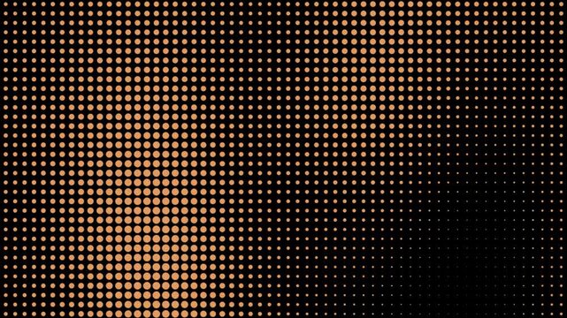 abstract halftone motion background featuring an animation loop of moving dots shifting in scale and gradient.