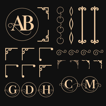 Vector Gold & Black Border Set Collection