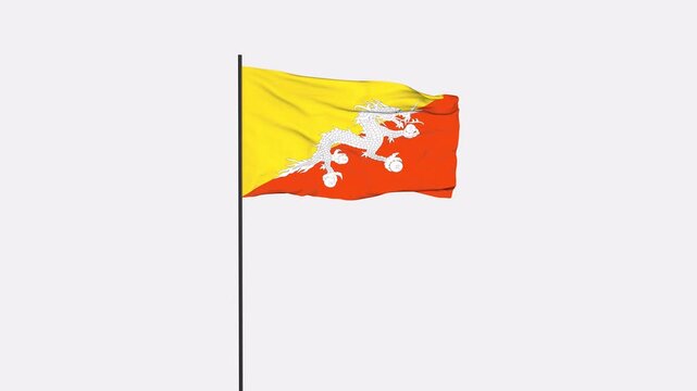 Bhutan Flag Animation 4K Transparent Background with Alpha Channel