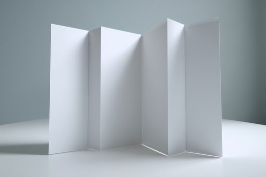 3D illustration: blank double-gate fold brochure template for mockups and presentations