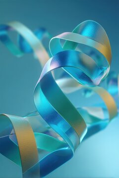 Biomolecule ribbon diagram showing protein folding with alpha helix and beta sheet