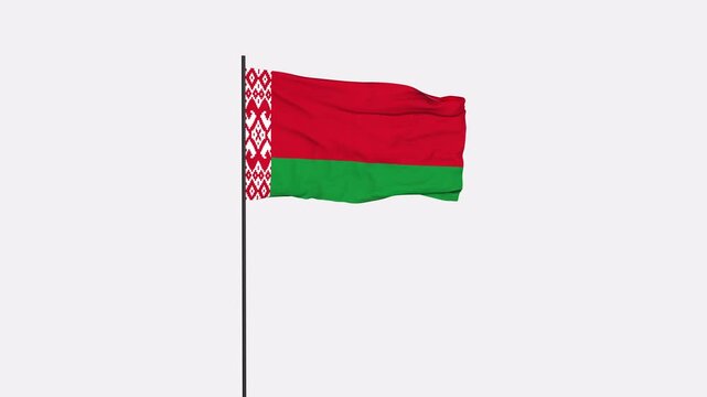 Belarus Flag Animation 4K Transparent Background with Alpha Channel
