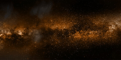 Abstract galaxy nebula with glowing dust cloud and stars in deep space, a cosmic vista of celestial wonder. © suriyaakter