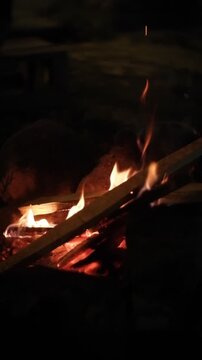 fire in the fireplace