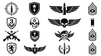 Fototapeta premium Military Emblems and Badges