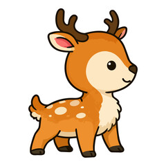 Obraz premium Kawaii and Cute Deer Illustration