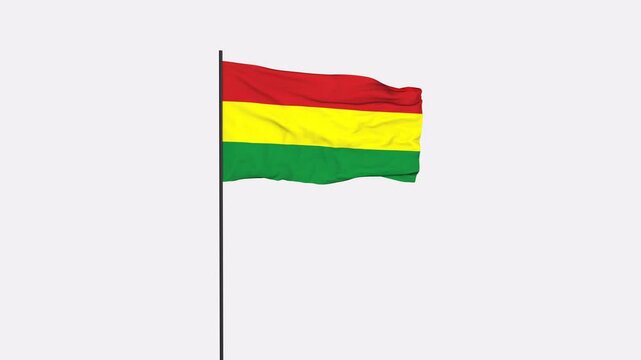 Bolivia Flag Animation 4K Transparent Background with Alpha Channel