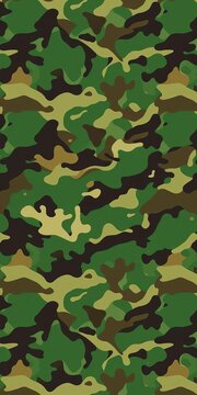 Abstract seamless camouflage pattern with green and brown tones, military, environment