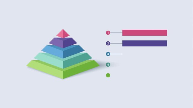 Business pyramid chart infographics. Animated template for data visualization