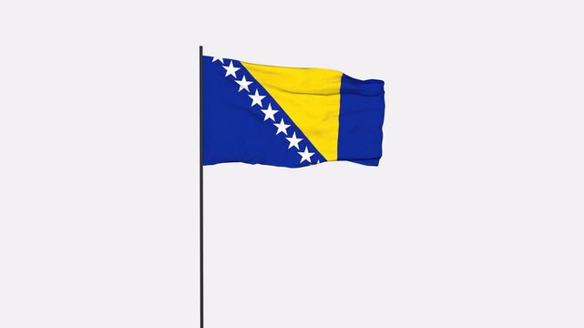 Bosnia Flag Animation 4K Transparent Background with Alpha Channel