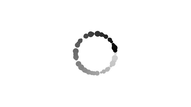 Minimalist circular loading spinner animation on animation white background