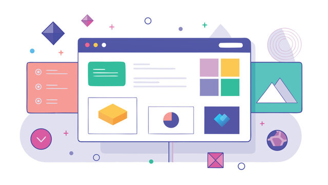 Modern flat UI dashboard interface with data visualization widgets and icons dashboard interface visualization graphics software analytics business application template information elements