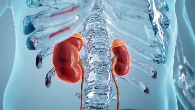 Demonstration of the structure of the human kidney in medicine