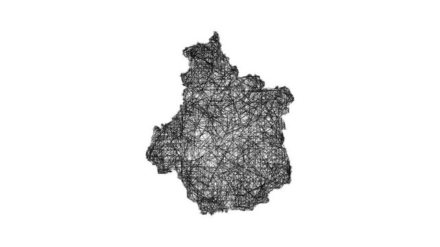 Sketch Centre-Val de Loire outline map animation - smooth progressive reveal