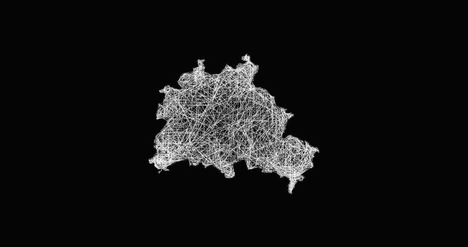 Sketch Berlin outline map animation - smooth progressive reveal