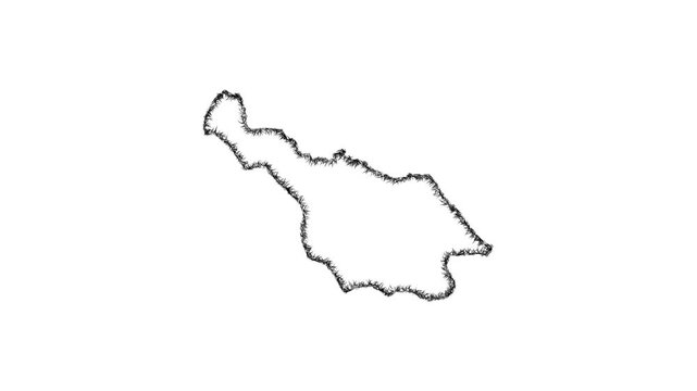 Sketch Cavan outline map animation - smooth progressive reveal