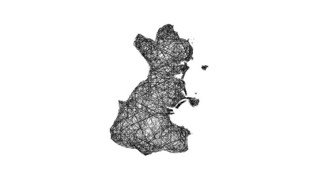 Sketch Dublin outline map animation - smooth progressive reveal