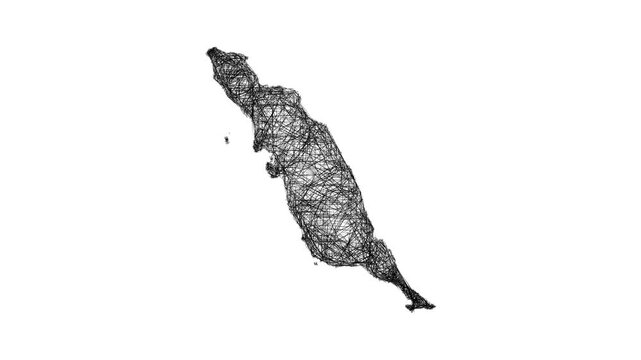 Sketch Bushehr outline map animation - smooth progressive reveal