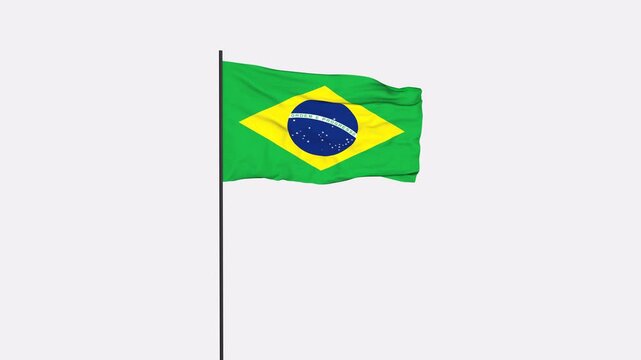 Brazil Flag Animation 4K Transparent Background with Alpha Channel