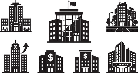 Obraz premium office building icons