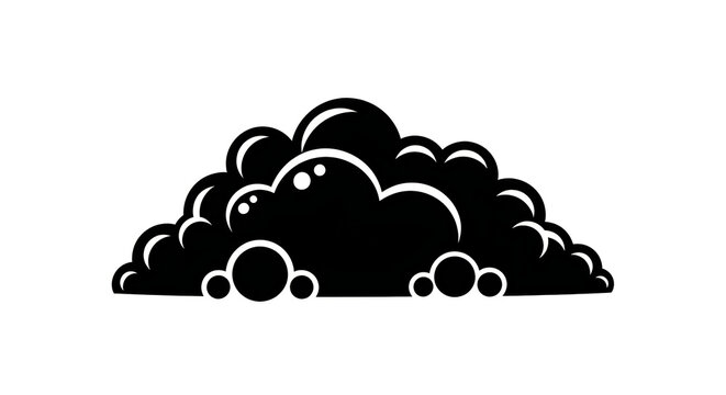 Black silhouette of a pile of dirt or soil isolated on white background