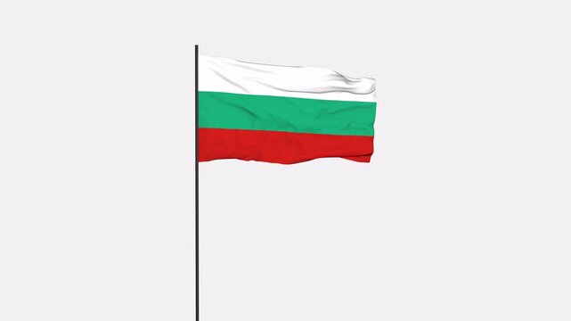 Bulgaria Flag Animation 4K Transparent Background with Alpha Channel