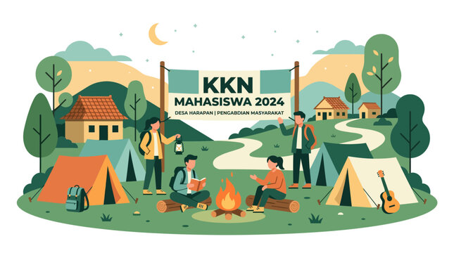Students Camp for Community Service (KKN) 2024 in a Village Setting