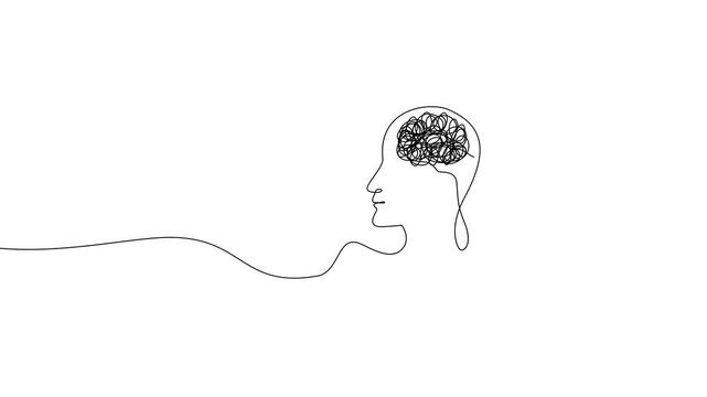 One Line Drawing Chaotic Thoughts Animation 