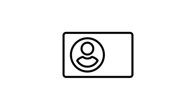 People, person, human, user, employee and profile ID card animated icon for ​identity, identification, identifier, account verify, validation, information, access and other