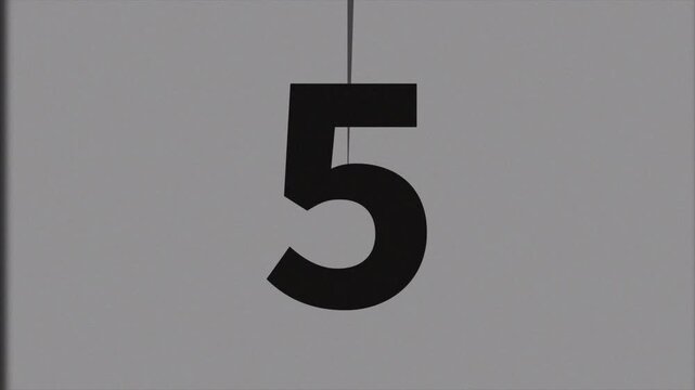 Minimal Countdown Retro Timer Number 10 - 1 Animation on Monochrome Background