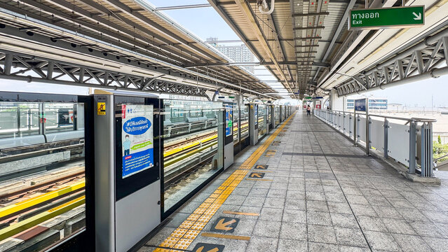 Bangkok, Thailand - 31 May 2026: The Po Chao BTS Skytrain station in Bangkok Thailand.